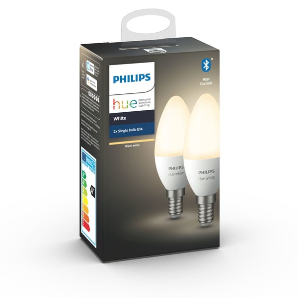 Philips Hvide Hue pærer E14 dobbeltpakke