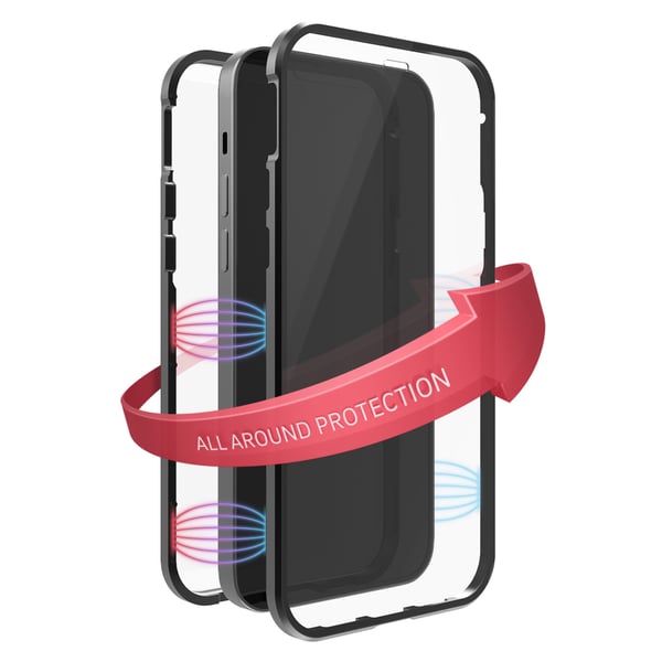 Hama 360° Glass mobiltelefon etui 17 cm (6.7") Cover Sort, Transparent