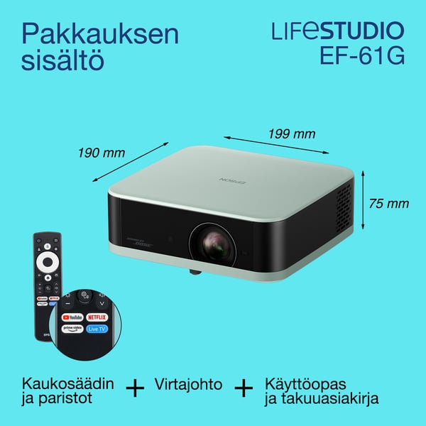 Epson Home Cinema Lifestudio Pop – EF-61G jäänvihreä