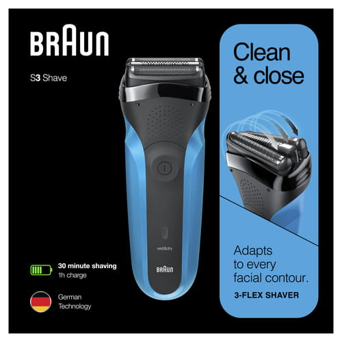 Braun Series 3 310s Folie shaver Trimmer Sort, Blå