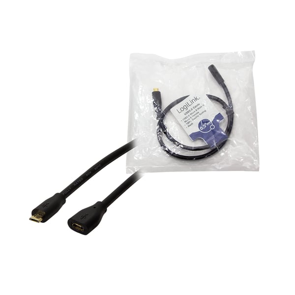 LogiLink CU0120 USB-kabel USB 2.0 0,5 m Micro-USB B 0,48 Gbit/sek. Sort