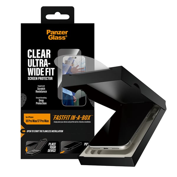 PanzerGlass ® Screen Protector iPhone 2026 Pro Max | 17 Pro Max | Ultra-Wide Fit w. FASTFIT IN-A-BOX Kirkas näytönsuoja 1 kpl