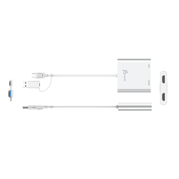 j5create JCA365-N USB-C® till dubbel HDMI™-adapter för flera skärmar