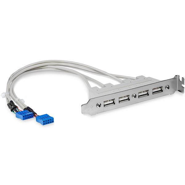 StarTech.com 4-portars USB 2.0-uttag Slotplåtsadapter med 2x 10-stifts moderkortshuvud - USB-konsol - StarTech.com 4-portars USB 2.0-uttag Slotplåtsadapter med 2x 10-stifts moderkortshuvud - USB-konsol -