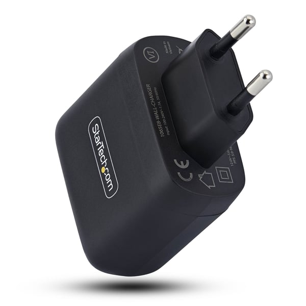 StarTech.com 1065EB-WALL-CHARGER mobiililaitteen laturi Universaali Musta AC Pikalataus Sisätila