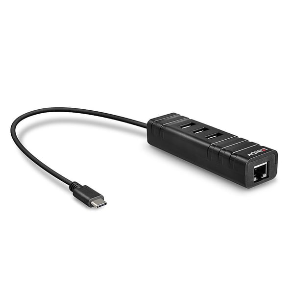 Lindy 43249 gränssnittshubbar USB 3.2 Gen 1 (3.1 Gen 1) Type-C 5000 Mbit/s Svart
