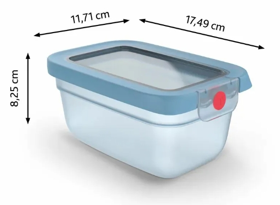 Tefal oneClick N1210410 ruoansäilytysrasia Suorakulmainen Laatikko 0,75 L Sininen 1 kpl