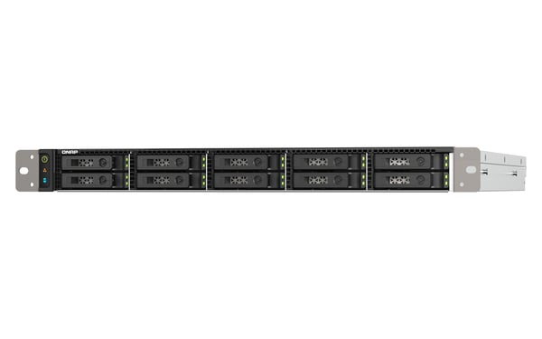 QNAP TS-h1090FU NAS Stativ (1U) EPYC 7232P 64 GB DDR4 0 TB QuTS hero Sort, Grå