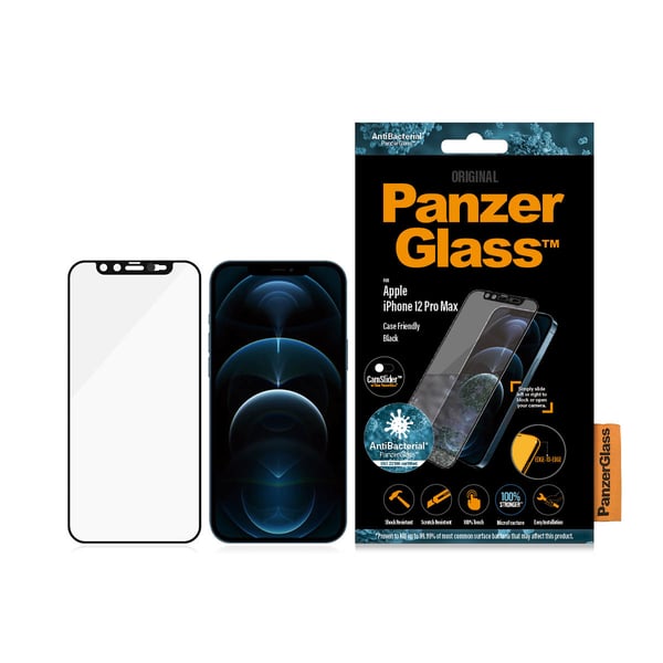 PanzerGlass ® CamSlider® Skærmbeskyttelse iPhone 12 Pro Max | Edge-to-Edge
