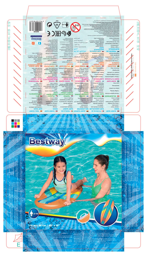 Bestway 42046 pool- och badmadrass Blå, Rosa Mönstrad Vinyl