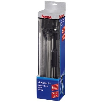 Hama Camera Tripod "Traveller 3" kamerastativ Digital-/filmkameraer 3 ben Sort, Sølv