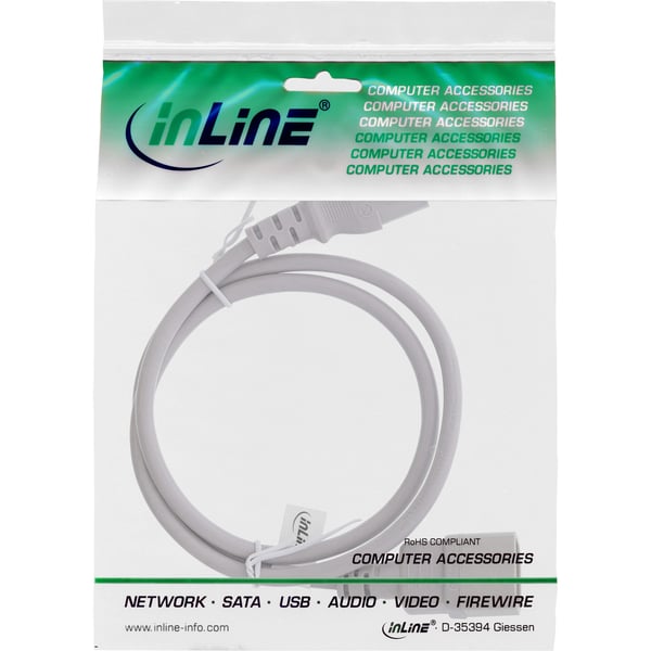 InLine 16504A el-ledning Grå 1,5 m C13 forbinder C14 forbinder