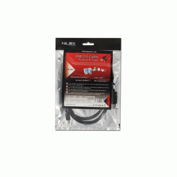 Nilox 07NXU203MB201 USB-kabel 3 m USB A Mini-USB B Sort