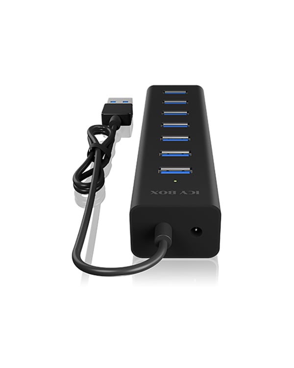 ICY BOX IB-HUB1700-U3 USB 3.2 Gen 1 (3.1 Gen 1) Type-A 5000 Mbit/s Svart