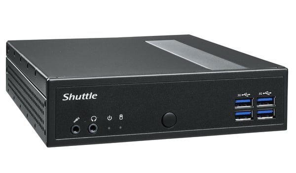 Shuttle DL3000EP persondatorer/arbetsstationer Intel® N N100 8 GB DDR5-SDRAM 128 GB SSD Windows 10 IoT Slim PC Mini-PC Svart