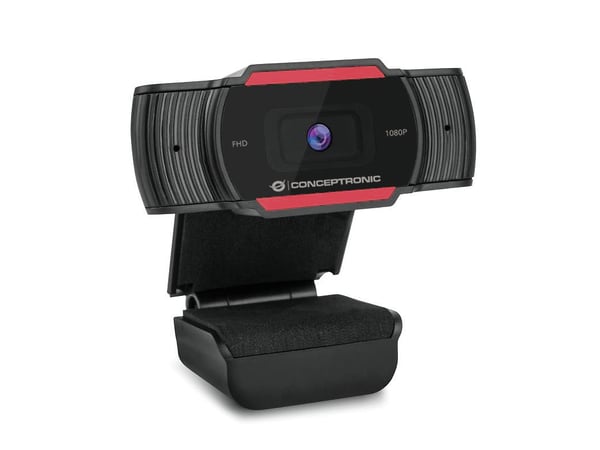 Conceptronic AMDIS 1080P FHD webbkameror 1920 x 1080 pixlar USB 2.0 Svart, Röd