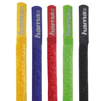 Hama 00020535 kabelsamler Nylon Sort, Blå, Grøn, Rød, Gul 5 stk