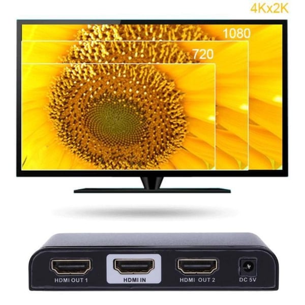 Techly IDATA HDMI2-4K2 bilddelare HDMI 2x HDMI