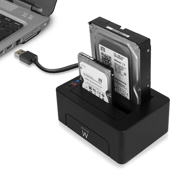 Ewent EW7014 tallennusaseman telakointiasema USB 3.2 Gen 1 (3.1 Gen 1) Type-A Musta