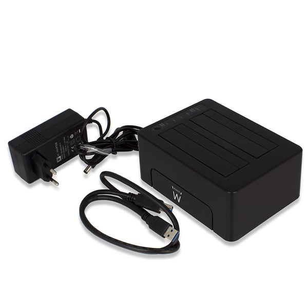 Ewent EW7014 tallennusaseman telakointiasema USB 3.2 Gen 1 (3.1 Gen 1) Type-A Musta