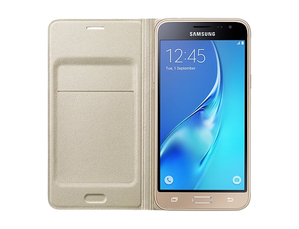 Samsung EF-WJ320 mobiltelefonfodral 12,7 cm (5") Utbytbara fodral Guld