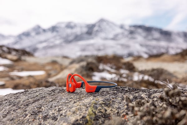 SHOKZ OpenSwim Pro Headset Trådløs Halsbånd Sport Bluetooth Sort, Rød