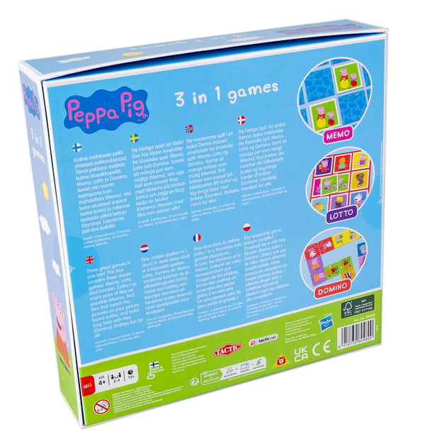 Tactic Peppa Pig 3 in 1 Lotto, Domino, Memo