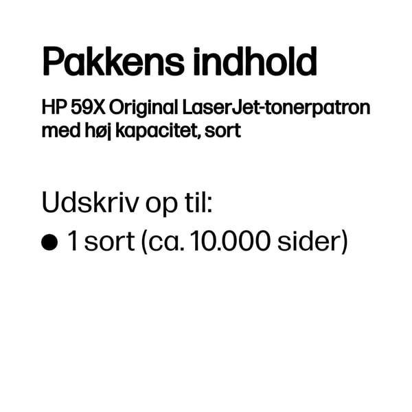 HP 59X Original LaserJet-tonerpatron med høj kapacitet, sort