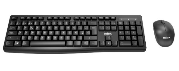 Nilox NXKMWE012 tastatur Mus inkluderet Kontor RF trådløst Spansk Sort