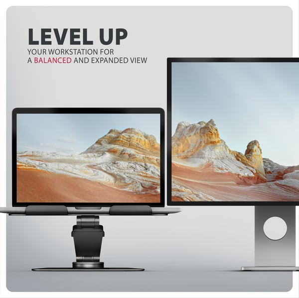Axagon STND-LRB Laptop-Ständer, 360° drehbar, Doppelgelenk, verlängerbar Stander til laptop og tablet Sort 43,9 cm (17.3")
