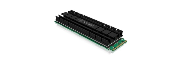 ICY BOX IB-M2HS-701 M.2 NVMe SSD Køleplade/køler Sort 1 stk