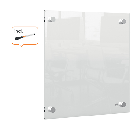 Nobo transparent akryl mini whiteboard vægmonteret 300x300mm