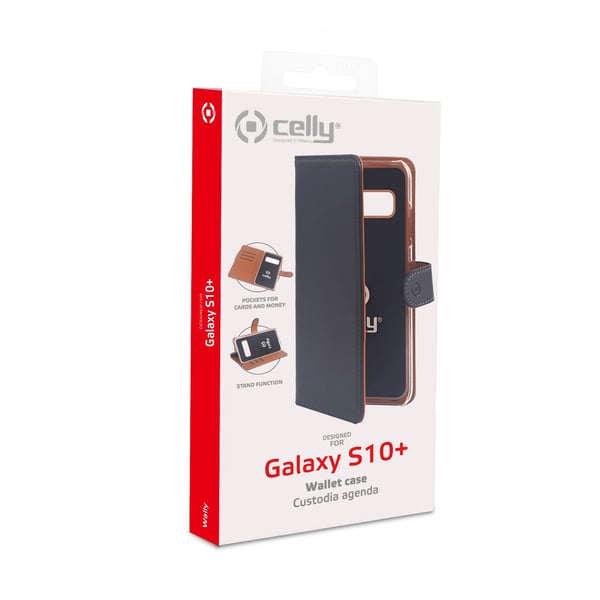 Celly WALLY891 mobiltelefon etui 16,3 cm (6.4") Tegnebogsetui Sort, Brun