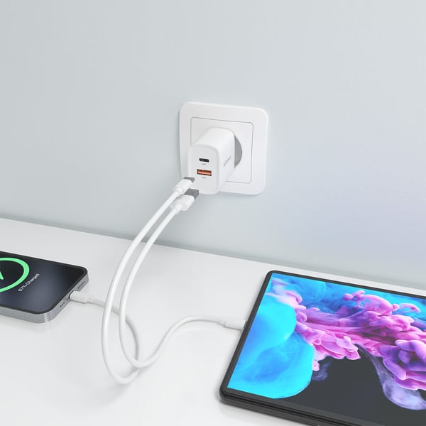 AISENS A110-0952 oplader til mobil enhed Universel Hvid Vekselstrøm Hurtig opladning Indendørs
