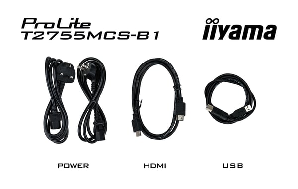 iiyama ProLite T2755MSC-B1 platta pc-skärmar 68,6 cm (27") 1920 x 1080 pixlar Full HD LED Pekskärm Bordsskiva Svart