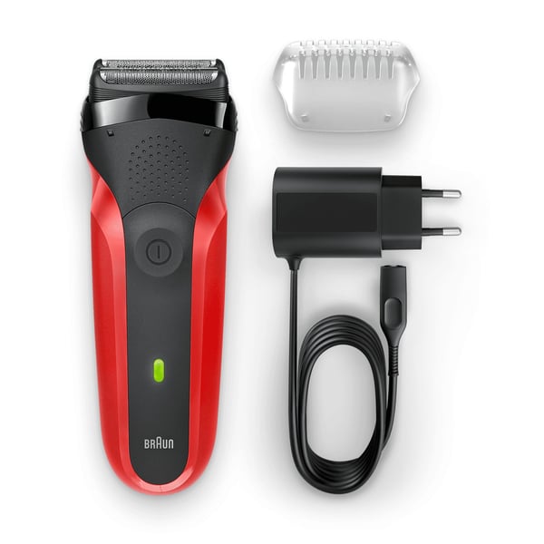 Braun Series 3 300s Folierakapparat Trimmer Svart, Röd