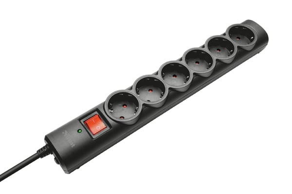 Trust 21059 overspændingsbeskytter Sort 6 AC stikkontakt(er) 1,8 m
