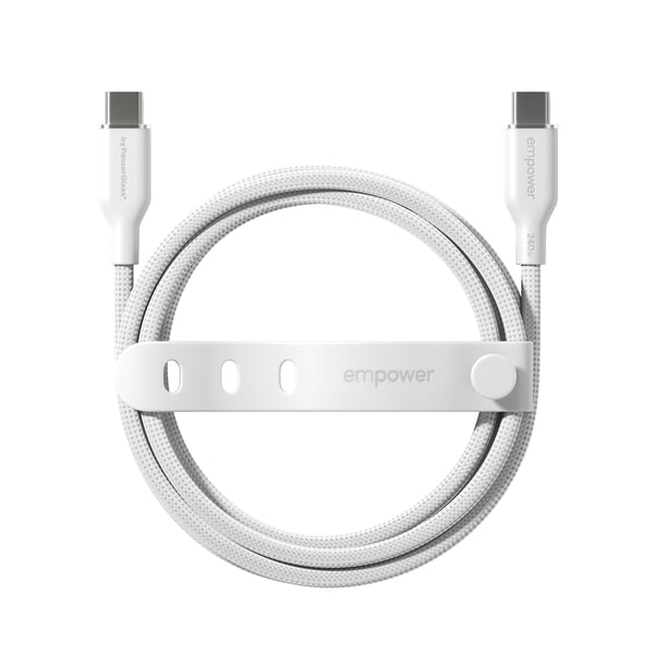 PanzerGlass empower™ by ® Racing 240W USB-C to USB-C Cable | USB 2.0 | 1.2M | Silver White USB-kablar Vit