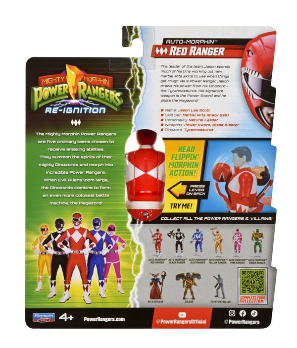 Power Rangers Auto-Morphin Red Ranger Figure