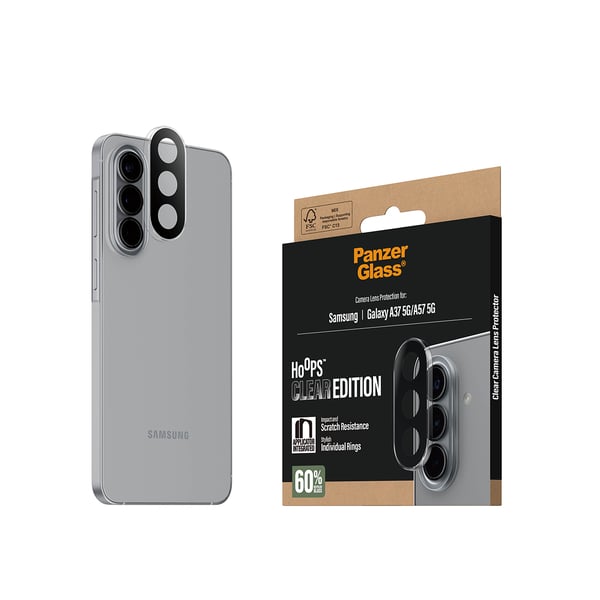 PanzerGlass ® Hoops® Kameralinsebeskytter Transparent Samsung Galaxy A37 5G | A57 5G