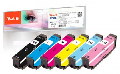 Peach PI200-293 blækpatron 6 stk Kompatibel Sort, Blå, Lys cyan, Lys magenta, Magenta, Gul