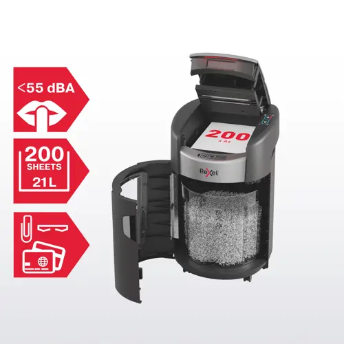Rexel ShredMax AutoFeed+ 200X makulator P4 krydsmakulering