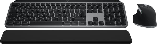 Logitech MX Keys S Combo for Mac tangentbord Mus inkluderad Hem / Kontor Trådlös RF + Bluetooth QWERTZ schweizisk Aluminium, Svart