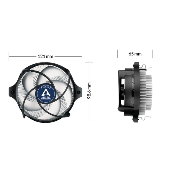 ARCTIC Alpine 23 - Compact AMD CPU-Cooler Processor Luftkylare 9 cm Aluminium, Svart 1 styck