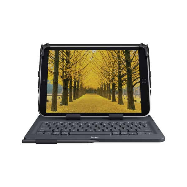 Logitech Universal Folio QWERTY Englanti (UK) Bluetooth Musta