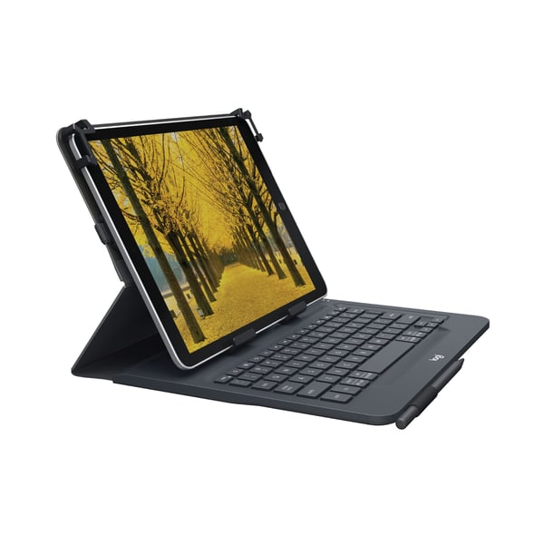 Logitech Universal Folio QWERTY Englanti (UK) Bluetooth Musta