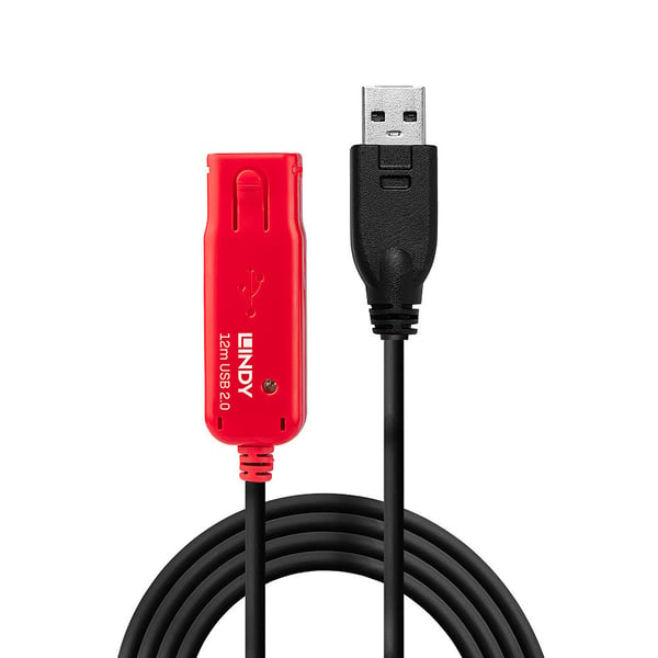 Lindy 42782 USB-kabel USB 2.0 12 m USB A 0,48 Gbit/sek. Sort