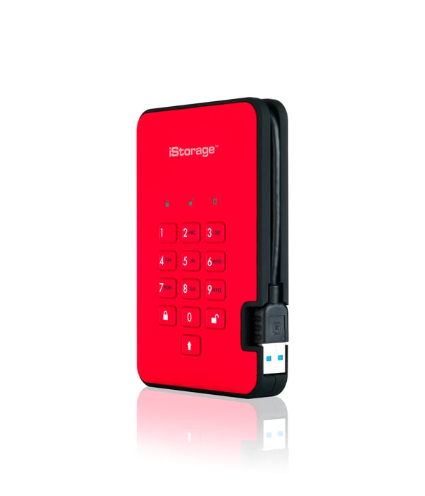 iStorage diskAshur 2 ulkoinen kovalevy 500 GB 5400 RPM USB A-tyyppi 3.2 Gen 1 (3.1 Gen 1) Punainen