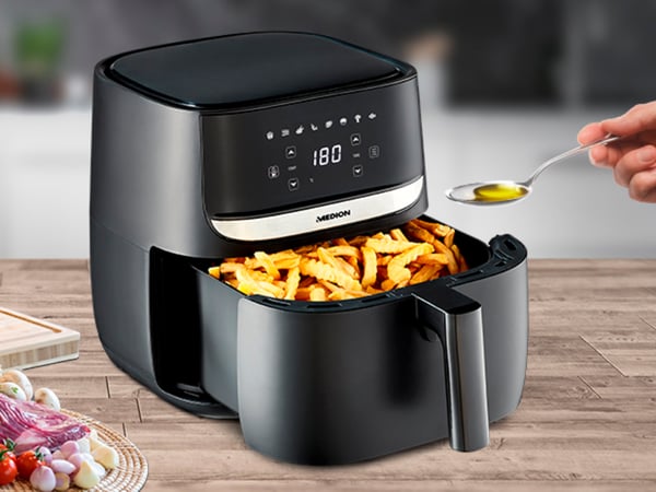 MEDION MD 10532 Single 5,7 l Fristående 1700 W Varmluftsfritös Svart
