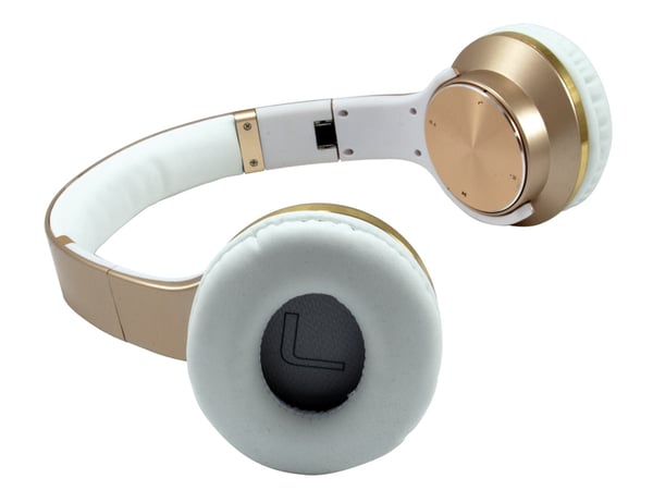 Conceptronic CHSPBTNFCSPKG hovedtelefoner/headset Kabel & trådløs Opkald/musik Micro-USB Bluetooth Guld, Hvid